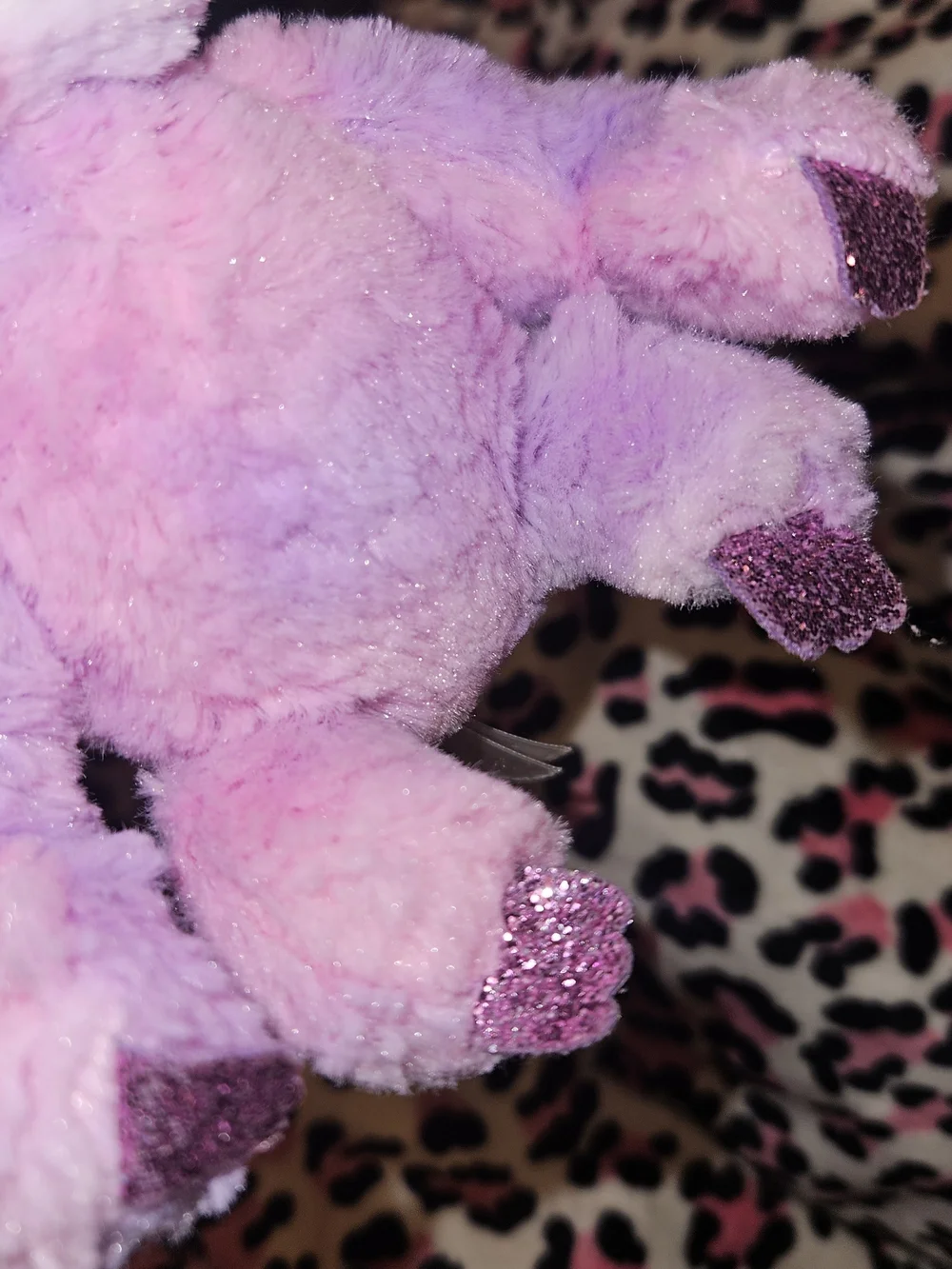 Ty Plush Sloth Stuffed Animal in Purple and Pink with Sparkly Eyes